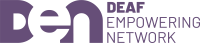 Logo for DEN - Deaf Empowering Network - BSL Interpreting, Community Outreach Support and BSL & Deaf Awareness training