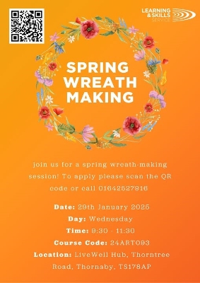 Spring wreath making at the LiveWell Hub