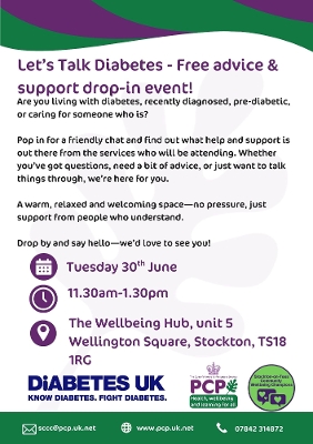 Let's Talk Diabetes 26 June flyer